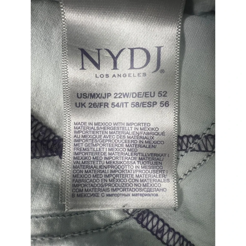 NYDJ Briella Denim Shorts Womens 22W Dark Wash Raw Hem Lift Tuck Bermuda Blue